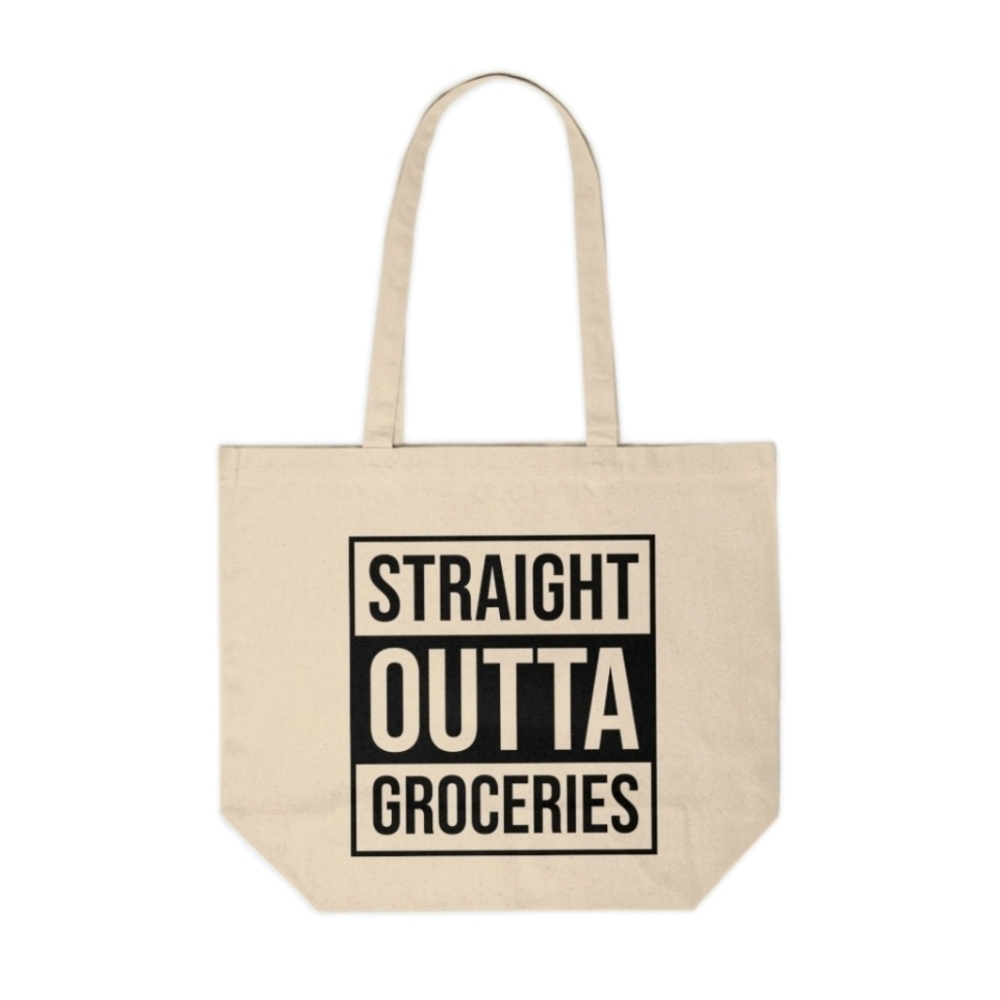 Straight Outta Groceries Custom Canvas Tote Bag